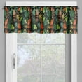 thumbnail image 4 of Ambesonne Tropical Valance & Curtain, Abstract Monsteras Pattern, 55"x36", Burnt Sienna Jade Green, 4 of 7