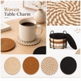 thumbnail image 3 of 10Pcs Storage Coaster Set, Multi-Color Spiral Cup Pad, Assorted Drink Mat, Boho Kitchen Decor, Woven Coaster With Metal Rack, Two-Tone Spiral Woven Coaster Set With Iron Holder, Tabletop Cup Mat, K, 3 of 3