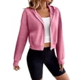 thumbnail image 6 of Hoodies for Women Trendy Fashion Solid Color Long-sleeved Raglan Hooded Casual Fall Winter Trendy Outerwear, 6 of 9