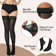thumbnail image 3 of Manzi 2 Pairs Shiny Stockings Lace Top Stay Up Shimmery Pantyhose for Women, 3 of 7