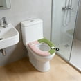 thumbnail image 1 of Funda de asiento de inodoro cálida y gruesa de peluche de invierno, cojín antimanchas con cierre de velcro, bonita funda de asiento de inodoro con estampado de pandas, funda de asiento de inodoro de p, 1 of 6