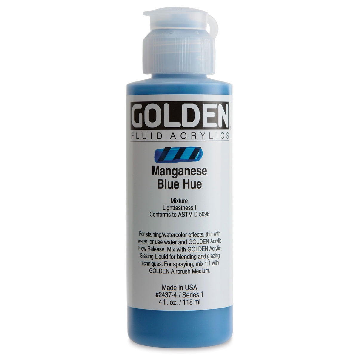 Golden� Fluid Acrylic, 4 oz., Manganese Blue Hue
