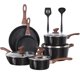 thumbnail image 1 of Juego de utensilios de cocina Kitchen Academy Induction, antiadherentes, 12 unidades, negro, 1 of 7