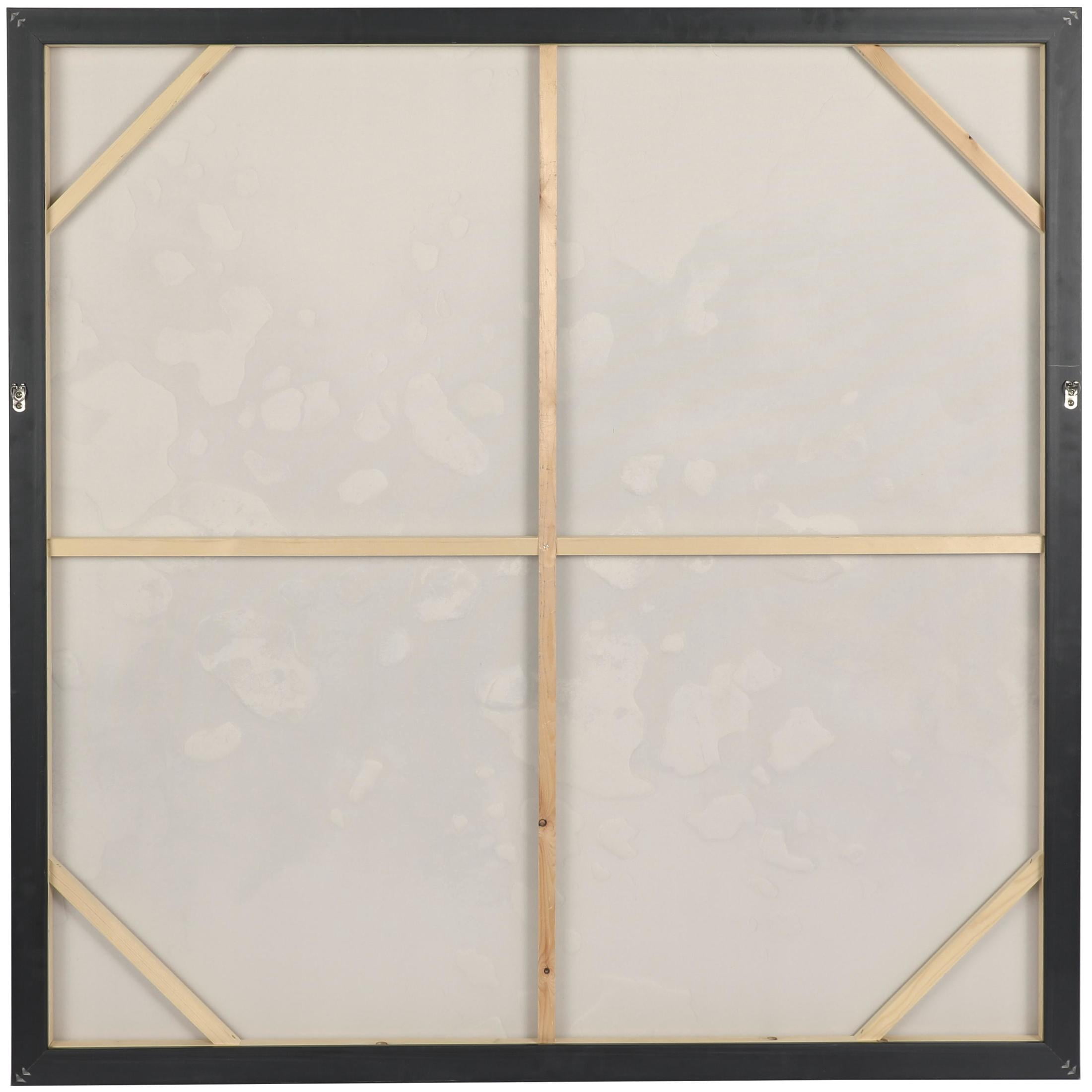 47" x 47" Watercolor Blotch Abstract Framed Wall Art with Gold Foil Accents and Black Frame, by DecMode
