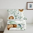 thumbnail image 5 of Cartoon Animal Comforter Set Kawaii Lion Bedding Set, Safari Wildlife Bedding Comforter Sets Jungle Animal Duvet Set, Green Eucalyptus Quilted Comforter, 5 of 6