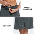 thumbnail image 4 of BALEAF Women's Long Skorts With pocket Athletic Wear Ladies Shorts Golf Casual Skirt UV Protection Gray S, 4 of 8