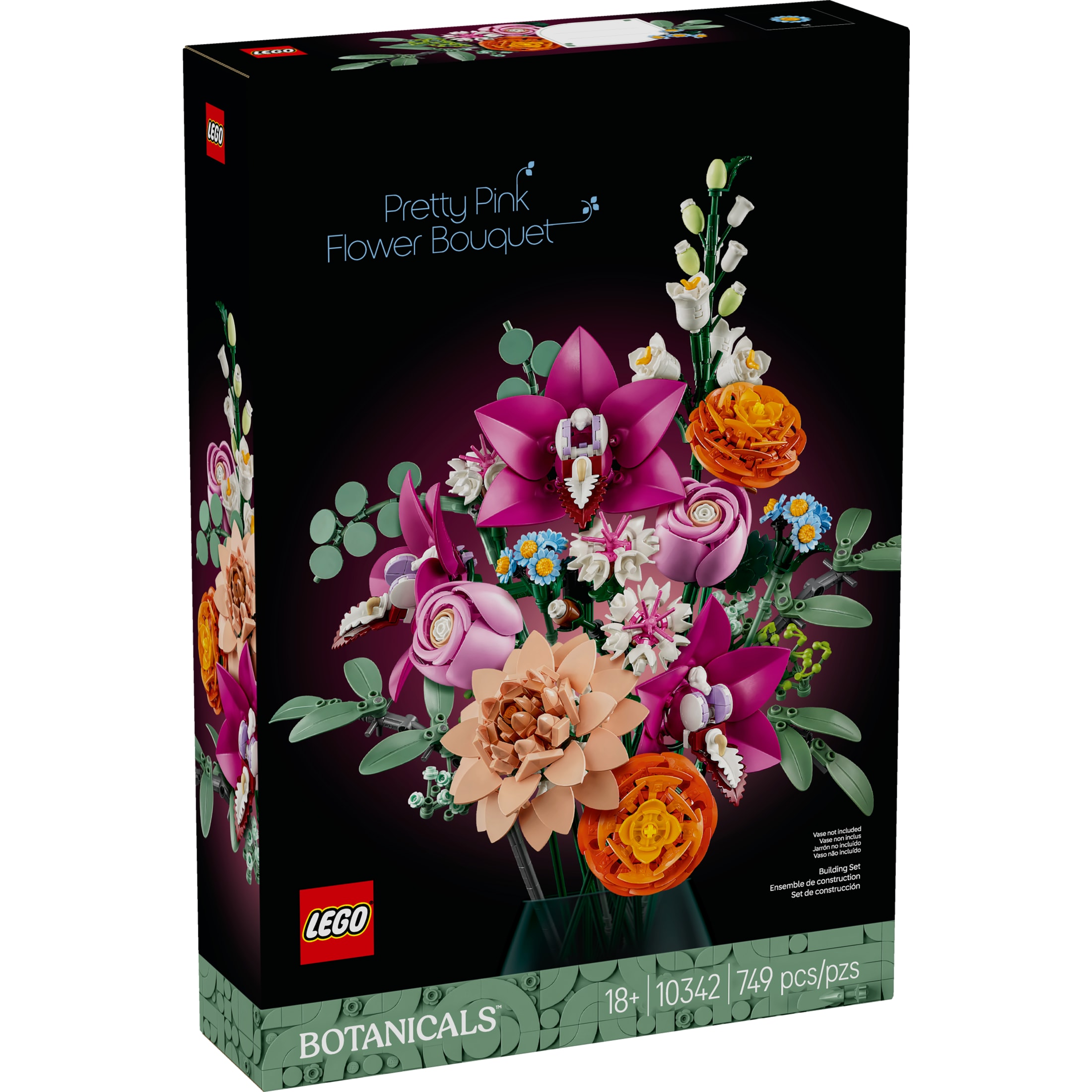 LEGO Botanicals Ramo de Flores Rosas Pretty Pink Set de Construcción para Adultos - Flores Artificiales para Decoración del Hogar o Mesa - Regalo de Cumpleaños - 10342 2