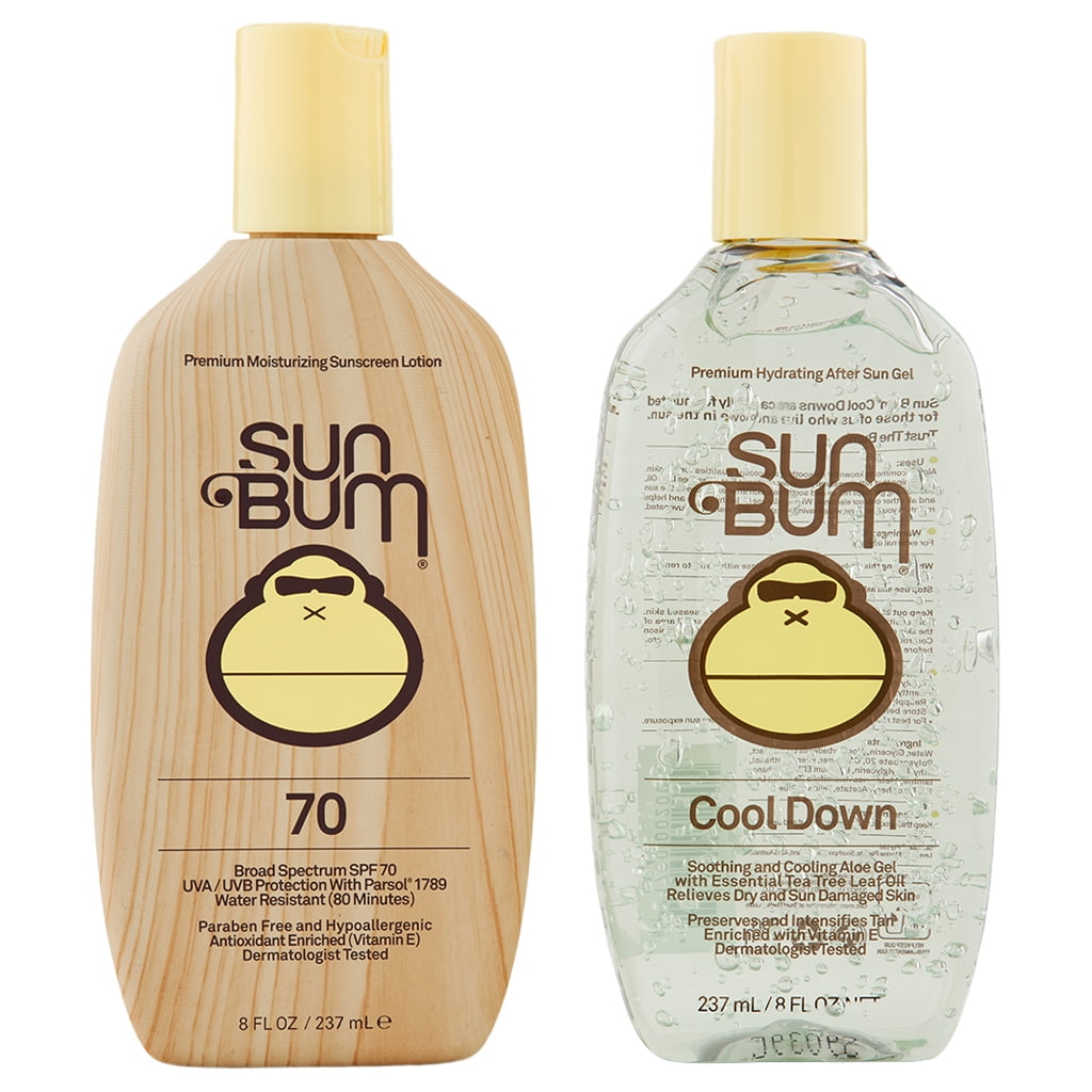 Sun Bum Original SPF 70 Sunscreen Lotion 8 Oz After Sun Cool Down Gel 