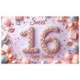 thumbnail image 2 of Colorful Theme Sweet 16 Birthday Banner Balloon Decoration Photo Prop Celebration Banner for Birthday Party Kids Party Indoor Decoration, 2 of 7