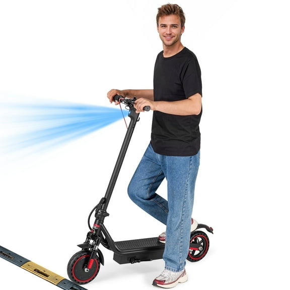 Naipo Electric Scooter, 350W Powerful Motor, 8.5" Solid Tires, 16Mph 21/24Miles Range, Foldable Scooter for Adults with Bright Headlights, Escooter for Adults Commuting