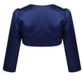 thumbnail image 2 of YONGHS Kids Girls Long Sleeve 3D Flower Bolero Shrug Wedding Dress Cover Up Cropped Cardigan Jacket Navy Blue 3-4, 2 of 7