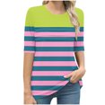 thumbnail image 7 of Summer Tshirts for Women Half Sleeve Floral Graphic Printed Tunic Tops Loose Fit Crew Neck Pleated Base Casual Tees (XL, Multicolor), 7 of 7