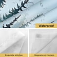 thumbnail image 4 of Forest Turquoise No Hook Shower Curtain with Snap in Liner, Retro Trees Silhouette Landscape Double-Layer Waterproof Fabric Shower Curtains for Bathroom Hotel Bathtub, Mesh Top 72"x78", 4 of 9