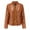 Brown, variant on Olyvenn Womens Plus Size Faux Fur Women's Leather Standing Collar Slim Fitting Zipper Motorcycle Jacket Leather Jacket Beige 6