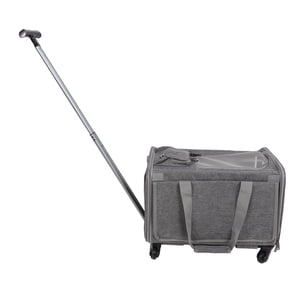 Transporteur d'animaux de compagnie avec roues approuvé par la compagnie aérienne ABS Toile Rolling Cat Dog Carrier Poignée télescopique Pet Travel Carrier avec bandoulière réglable pour les animaux de petite à moyenne taille