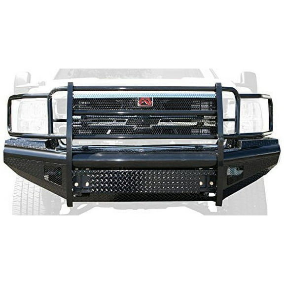 Fab Fours CH08-S2060-1 Black Steel Front Ranch Bumper Fits select: 2007-2010 CHEVROLET SILVERADO