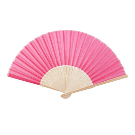 

Chinese Folding Bamboo Fan Retro Wedding Favors Wedding Dance Decor Rose Red