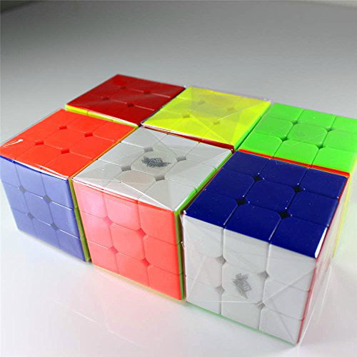 Pack of 6 Cyclone Boys 3x3x3 Magic Cubes Set Intelligence Competition Version Set of 6 pack Colorful Stickerless