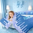 thumbnail image 4 of meiyoeat Ice Sequin Print Monogram 7 Pieces Full Size Bedding Sets,Blue Bow Initial Aesthetic Full Size Bed in a Bag For Girl,Colorful Stars Reversible, 4 of 7