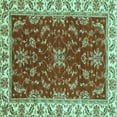 thumbnail image 1 of Ahgly Company Machine Washable Indoor Square Abstract Turquoise Blue Modern Area Rugs, 3' Square, 1 of 4