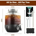 thumbnail image 4 of Cold Brew Coffee Maker, 1 Gallon Iced Maker With Stainless Steel Filter, Heavy Duty Glass Pitcher Spigot, Mason Jar Fast Tea, 4 of 5