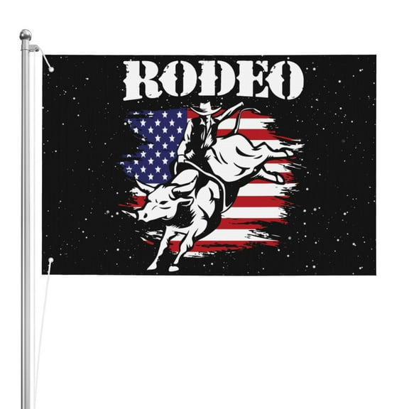 Us Rodeo Double Sided Flag 2x3ft For Home/Company/Indoor Outdoor Decoration Flag 100% Polyester Banner