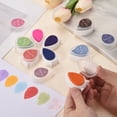 thumbnail image 4 of Uxcell Pigment Ink Pads for Stamps, 2 x 1.3 Inch Water-Based Pearlescent Washable Finger Ink Pads Drop Shape for Rubber Stamps, Embossing Craft, Wood, Clay, DIY Card Making, Sky Blue, 4 of 6