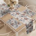thumbnail image 2 of Ambesonne Abstract Table Runner & Placemats, Blooming Spring Plants, Placemat 4 pcs + Runner 16"x90", Dark Taupe Ruby, 2 of 2