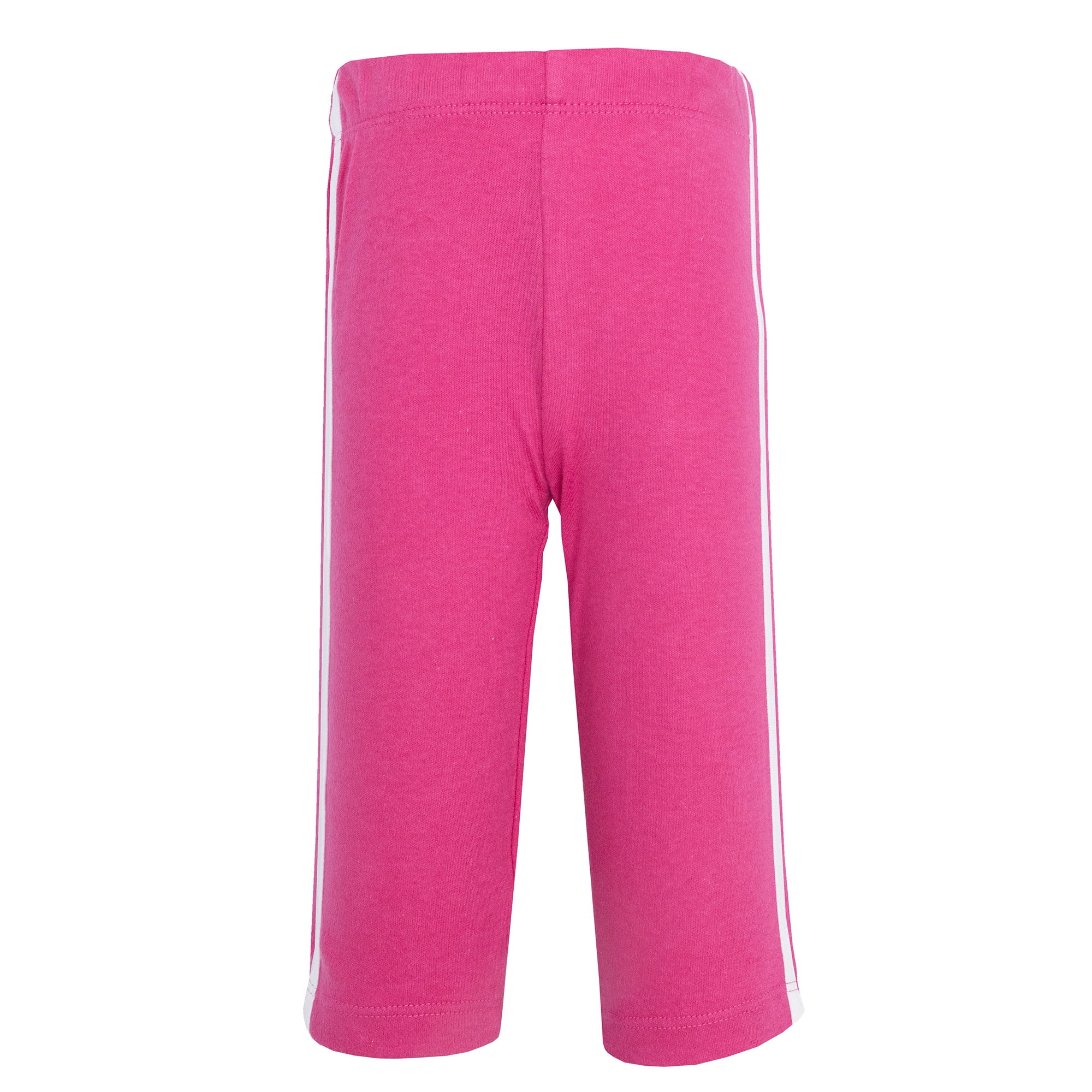 Hudson Baby Girl Cotton Pants and Leggings, Fuchsia Black, 3-6 Months