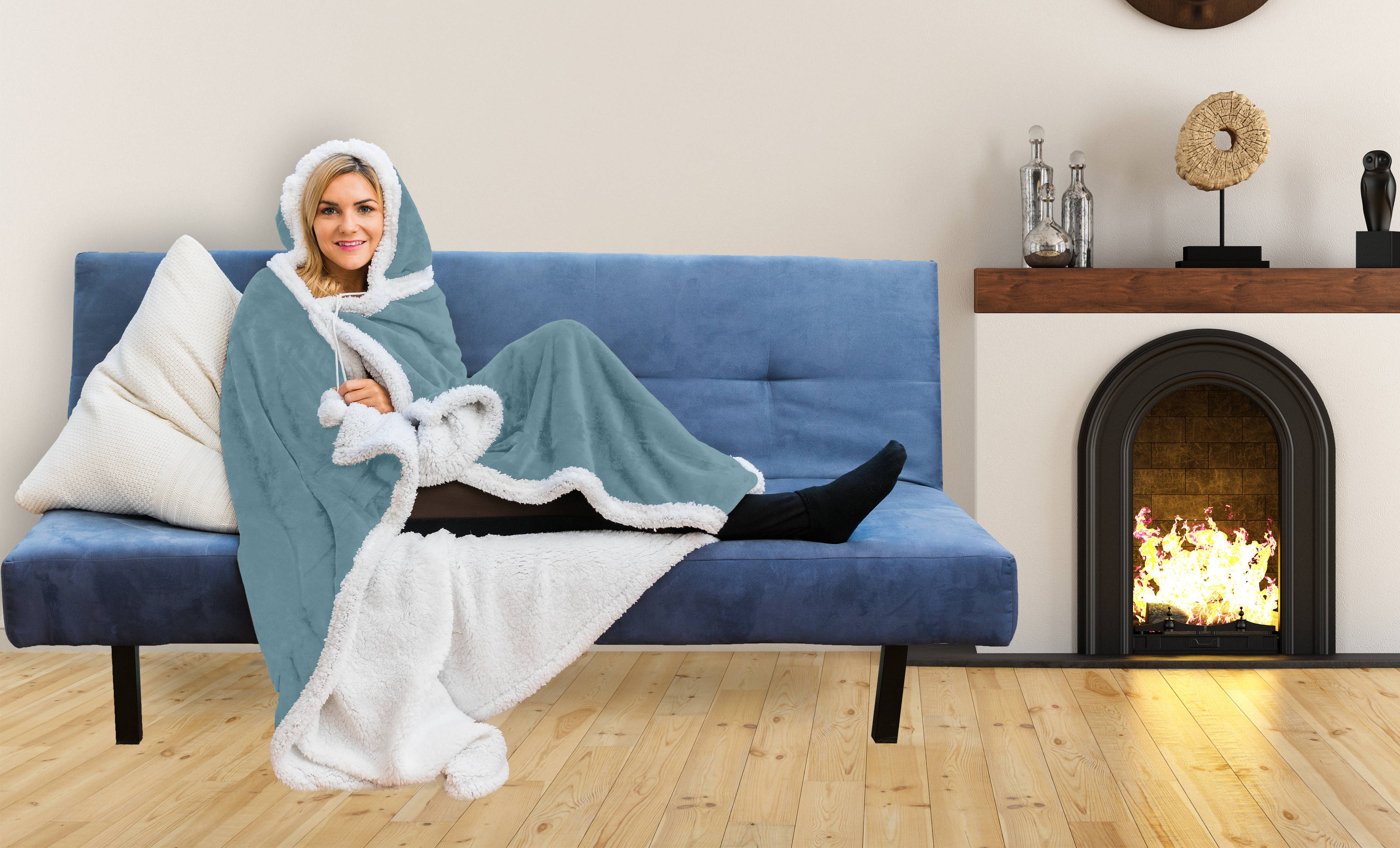 Gigi Solid Sherpa Hooded Throw Blanket - Walmart.com ...