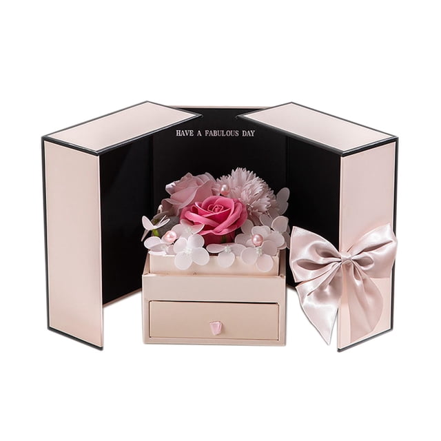 Caja de regalo de San Valentín con flores y rosas, decorativa, floral, perfumada y romántica. estilo B