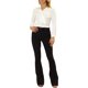 thumbnail image 2 of Blusa de trabajo de manga larga con cuello de lazo de puntos irregulares para mujer Allegra K XS blanco roto, 2 of 5