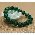 thumbnail image 3 of AA Grade Green Agate Gemstones Healing Power Crystal Elastic Stretch Beaded Bracelet 7" Unisex,10mm Beads, 3 of 4
