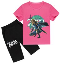Kids' Summer Wardrobe Essential: The Legend of Zelda Printed Short Sleeve T-shirt and Short Pants Set