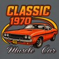 thumbnail image 3 of Vintage Classic 1970 Muscle Car Men's V-Neck T-shirt American Power Legendary V8 Performance, 3 of 7