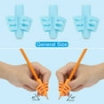 thumbnail image 4 of Uxcell 8 Pcs 3 Fingers Handwriting Pencil Grippers, Light Blue, 4 of 6