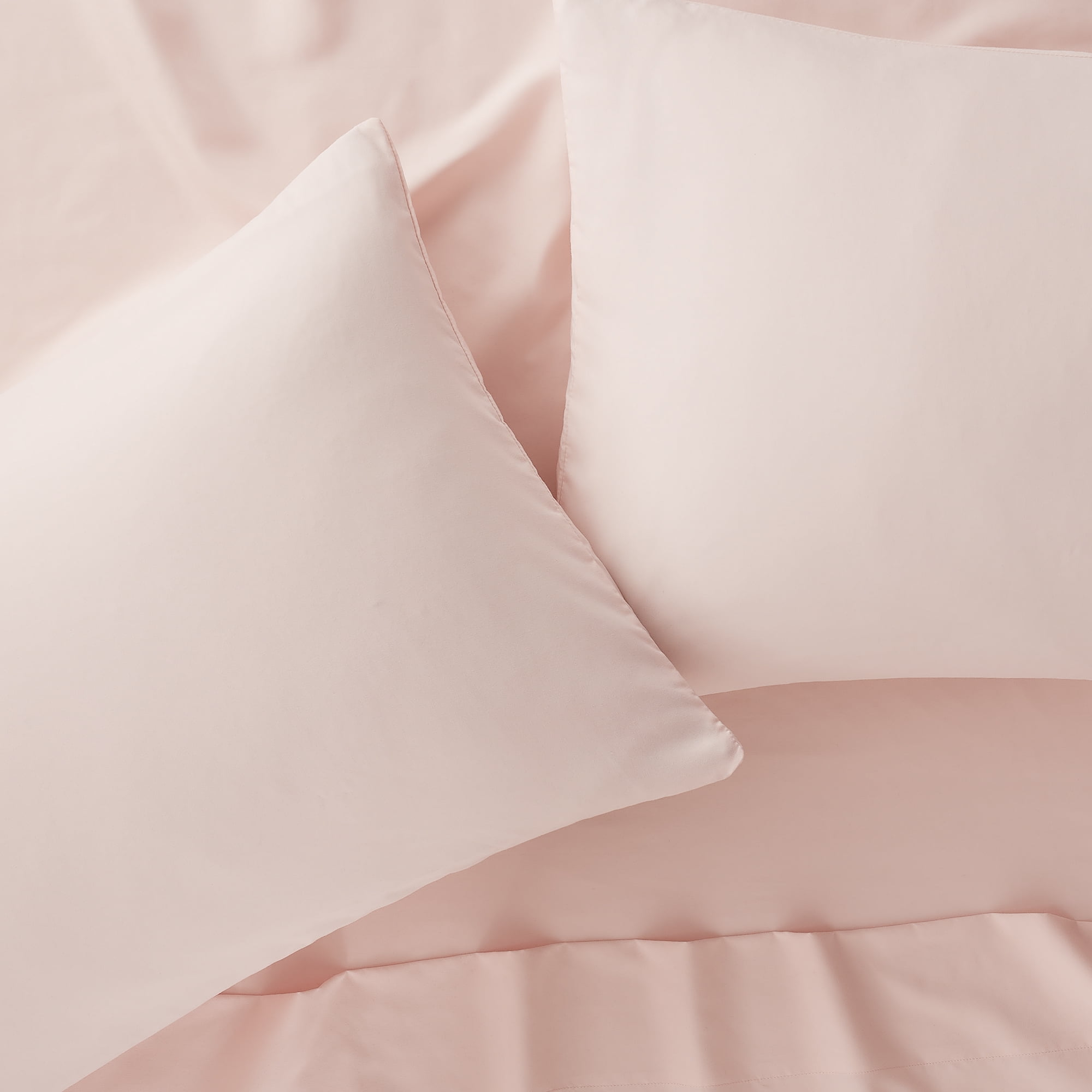 Serta Simply Clean 3-Piece Antimicrobial Solid Bed Sheet Set, Twin, Blush Pink