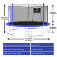 thumbnail image 4 of UIOWIO 14 ft Recreational Trampoline for Kids and Adults with Ladder Outdoor Trampoline Backyard Trampoline with Basketball Hoop,Enclosure Net,Storage Bag,Blue, 4 of 7
