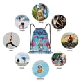 thumbnail image 4 of Ratiio Beach Flamingo Trio Print Drawstring Backpack Bag Sport Gym Sackpack Heavy Duty String Backpack for Men Women, 4 of 7