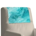 thumbnail image 4 of SCRAWLGOD Marble Print Cyan 2 Piece Non Slip Recliner Headrest Protector Washable PU Leather Sofa Headrest Covers for Sofa,Office Chair,Theater Seat, 17x27 in, 4 of 7