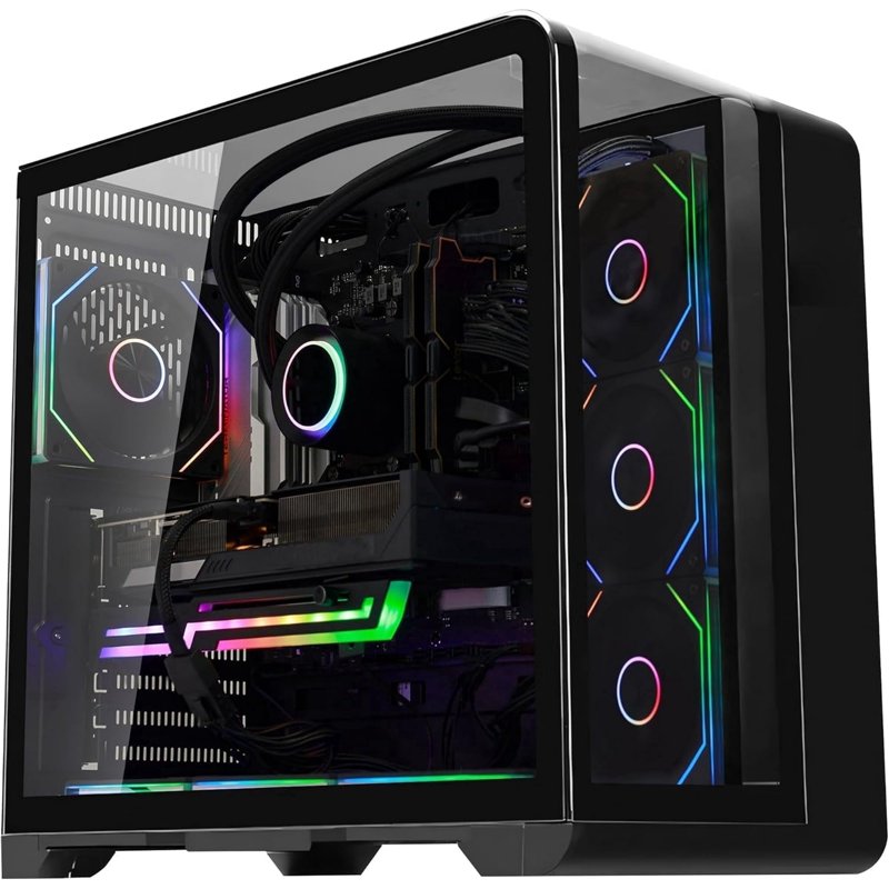 Hoengager Astral Plus Gaming PC -AMD Ryzen 5 9600X 3.9 GHz -RTX 5060 8GB -16GB DDR5-1TB PCIe and 1TB SATA SSD -Software-controlled ARGB -Windows 11