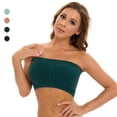 thumbnail image 3 of Sujetador de tubo con borde de acero de imitación sin costuras de talla grande para mujer Sujetador de tubo sin tirantes con borde de acero de tela verde Talla grande para mujer, 3 of 5
