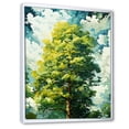 thumbnail image 2 of Designart "Essence of Sunny American Basswood Tree in Green I" Landscapes Framed Wall Art - Country White Tree Entryway Framed Wall Art, 2 of 6