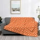 thumbnail image 2 of Fotbe Orange And White Polka Dot Manta de Franela con Estampado, Manta Ultrasuave para Cama, Sofá, Auto, Hipoalergénica y Antibolitas-50"x40", 2 of 6