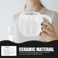 thumbnail image 5 of LEORX 1Pack Pumpkin Beverage Cup  Pumpkin Shaped Mugs White Ceramic 500ml, 5 of 8
