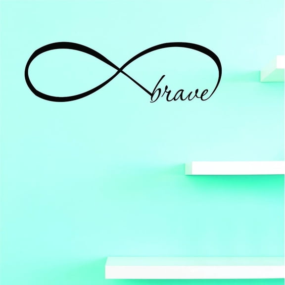 Custom Decals Infinity Brave Wall Art Size: 16 X 40 Inches Color: Black