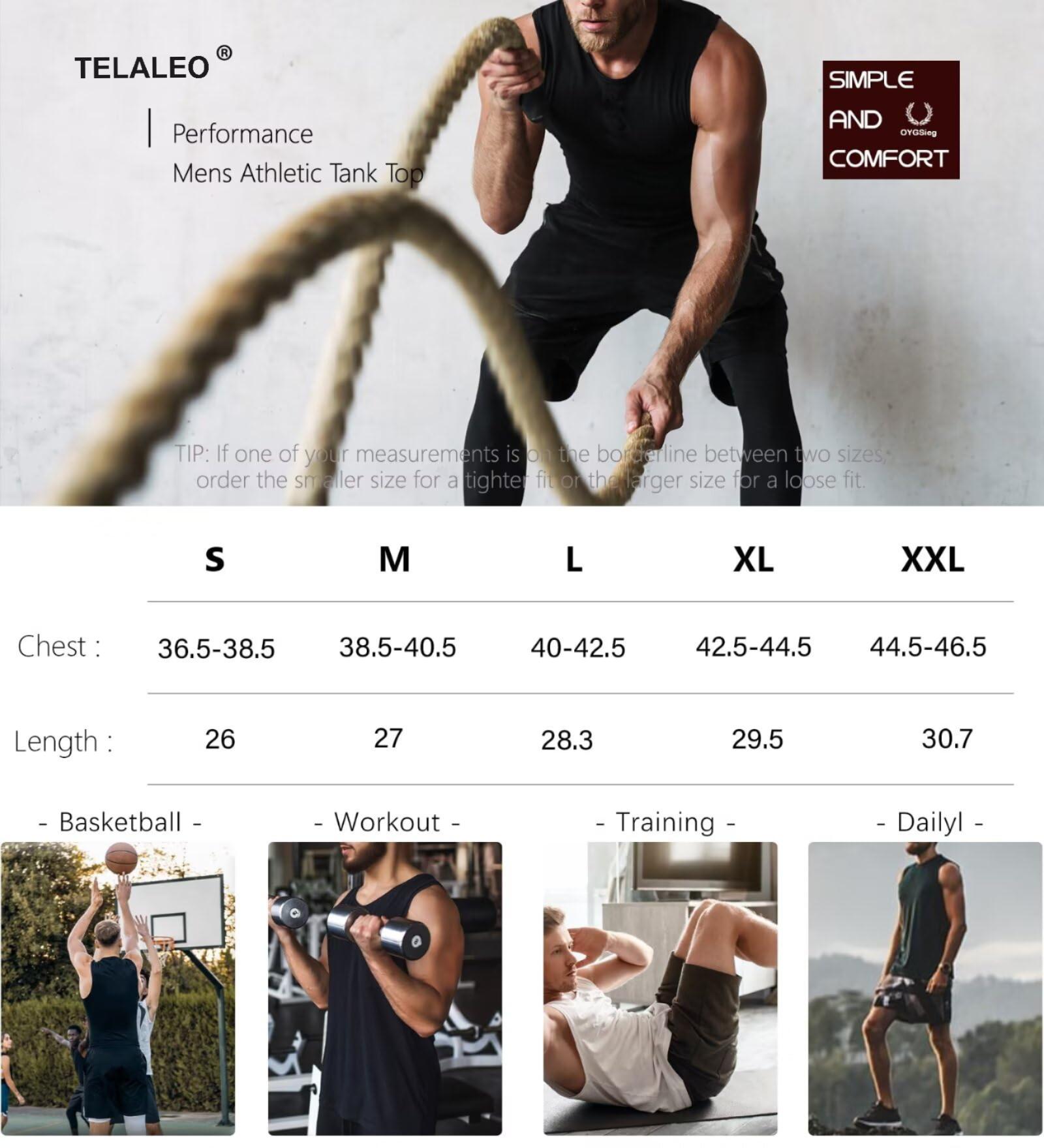 TELALEO 5-Pack Men's Quick Dry Tank Tops photo 5