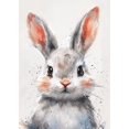 thumbnail image 1 of Modern Cute Cartoon Stuffed Rabbit Portrait Animal Posters Prints Canvas Painting Wall Art HD Picture For Living Room Home Decor50 x 70 cm, frameless,SKU-05, 1 of 7