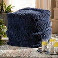 thumbnail image 4 of Bowery Hill Contemporary Navy Handwoven Cotton Pouf Ottoman, 4 of 6
