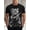 black, variant on Men's Fashion Short Sleeve Men's Top Men's Cat Samurai Pattern Printed Crew Neck T-Shirt Men's Quick-Drying T-Shirt